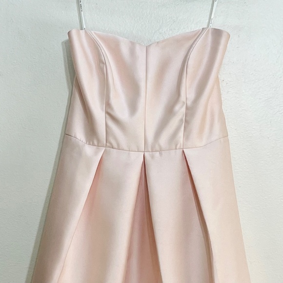 Alfred Sung D699 Strapless High Low Satin Gown - Picture 3 of 12